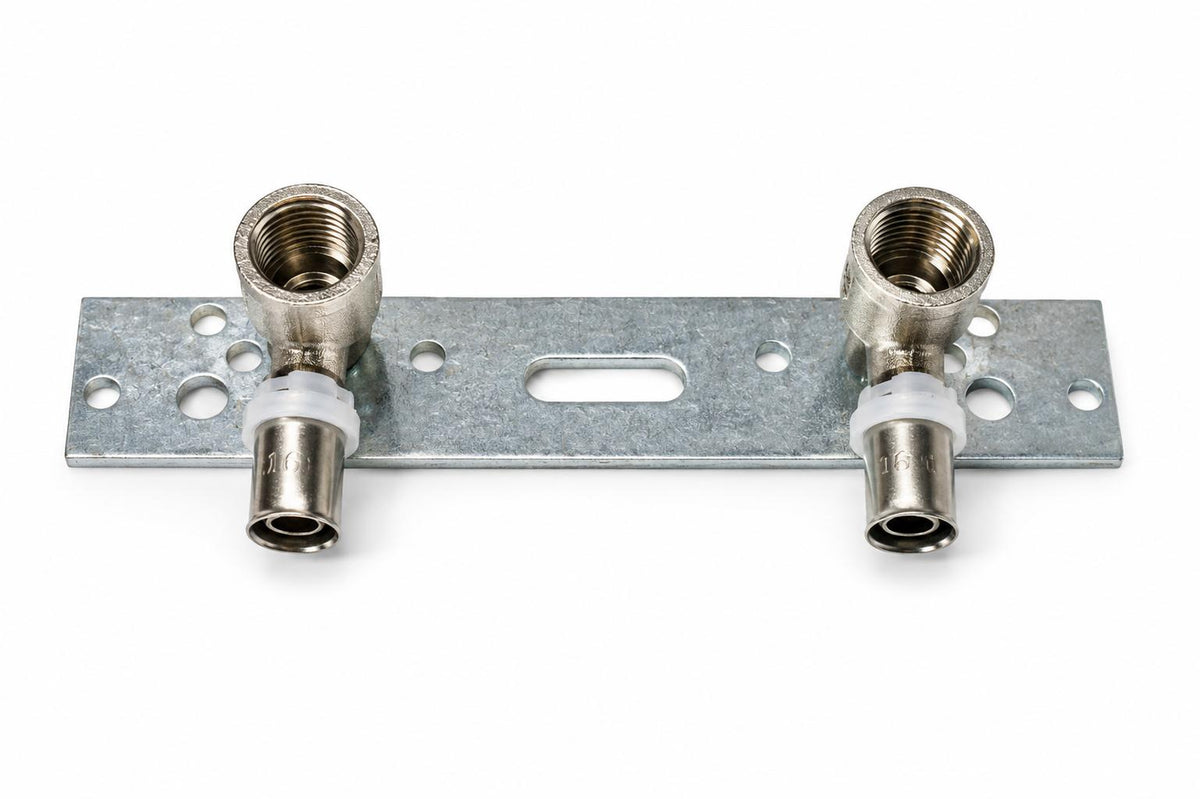Dubbele Muurplaatbeugel 16 mm x 1/2 Binnendraad per stuk